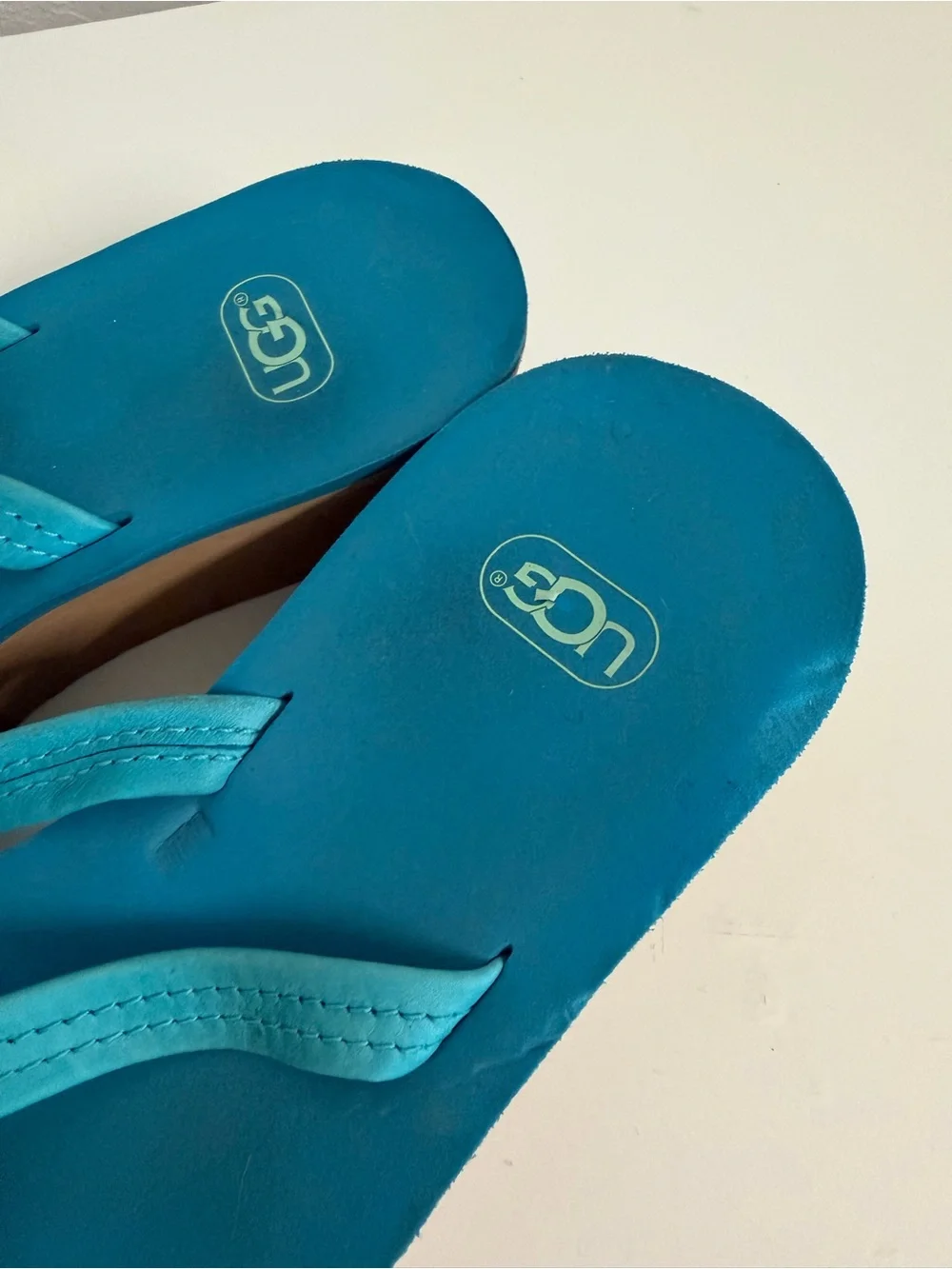 UGG | Women’s Teal and Tan Wedge Flip Flop Sandals